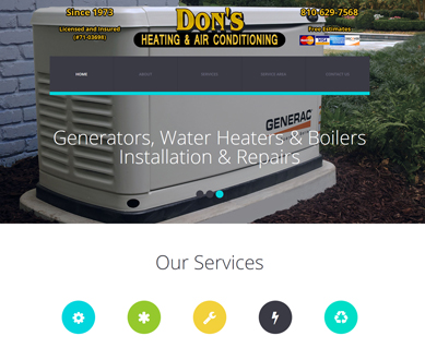 Heating and Air Conditioning Website Design Portfolio Kentucky