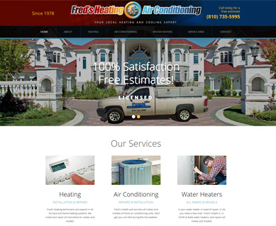 Heating and Air Conditioning Website Design Portfolio Kentucky