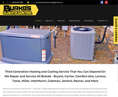 Heating and Air Conditioning Website Design Portfolio Kentucky